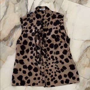 {Moschino} Cheetah Silk Blouse